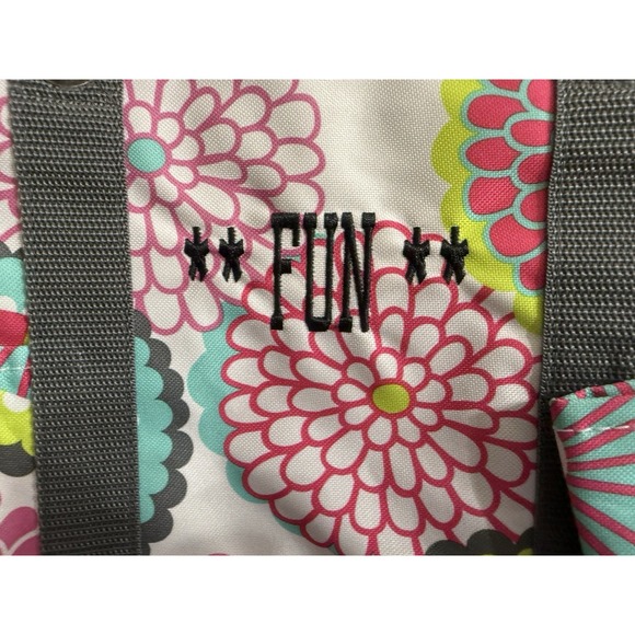 Thirty One 31 Organizing Utility Tote Zip Top Beach Multi Pockets Bubble Bloom - Picture 3 of 8